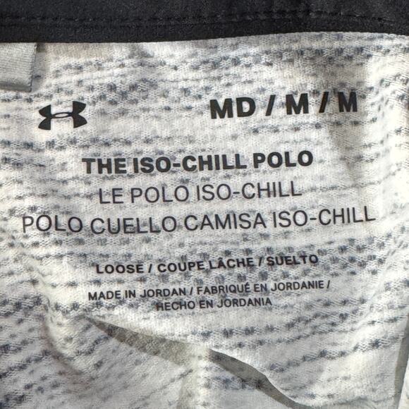 Under Armour Medium Mens ISO-Chill Polo Shirt Loose Fit UPF 50+ Wicking Stretch - Picture 4 of 6